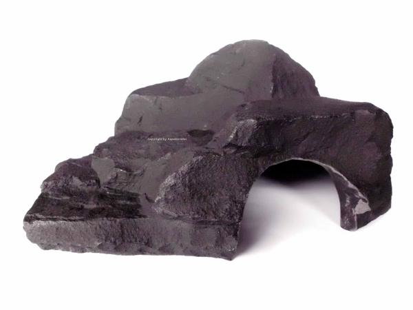 Felshöhle XL Sandstein anthrazit aus Mineralguss 40 x 30 x 16 cm