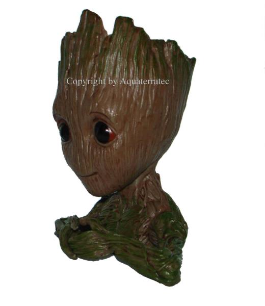 Groot 2 Aquarium Deko Figur + Pflanzgefäß