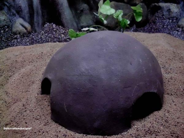 Axolotl/ Fisch Iglu-Tonhöhle, 18cm, 3 Eingänge, Dunkelbraun